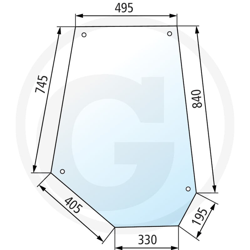 Door glass, right and left - suitable for Massey Ferguson
