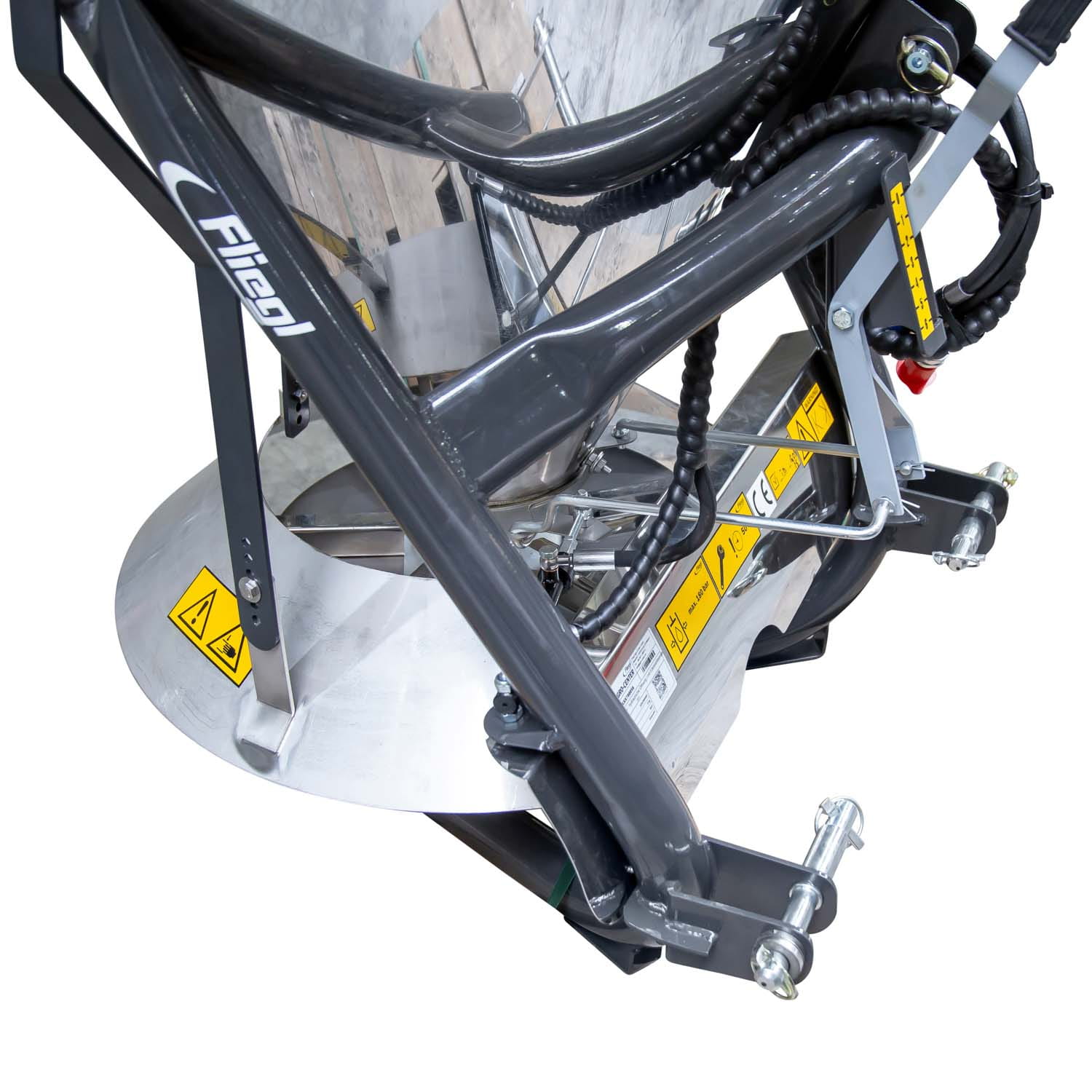 Fliegl Salz- und Düngerstreuer 500 l | Edelstahlbehälter | Kat. I + II | Streubreite bis 15 m