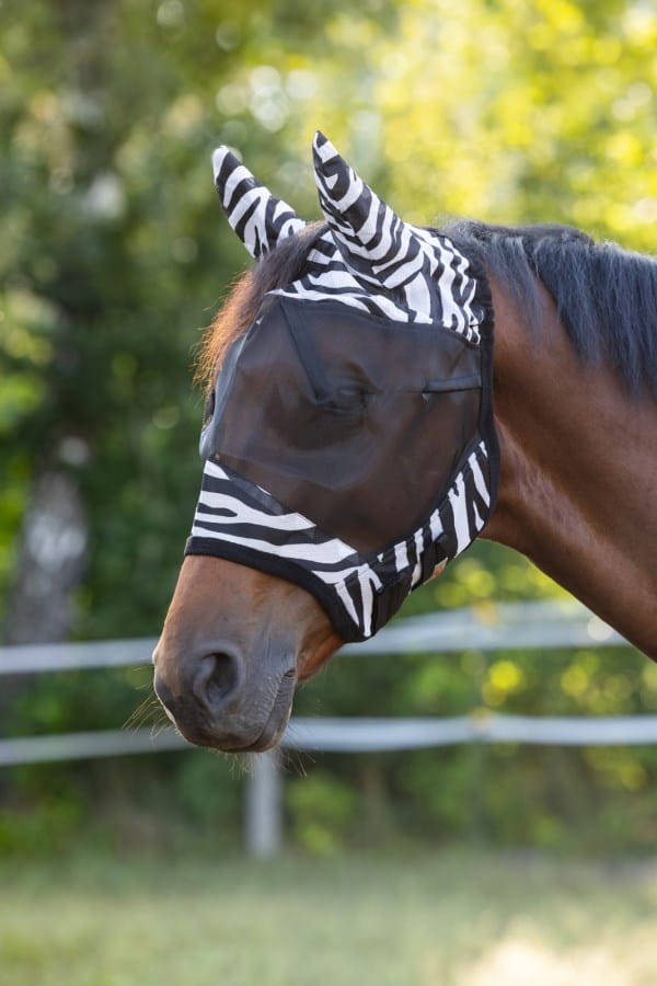 Fliegenschutzmaske Zebra mit Ohrenschutz