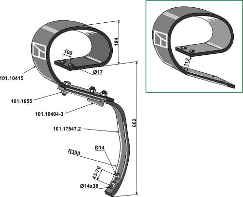 BL101.17556 Blattfederzinken GOLIATH