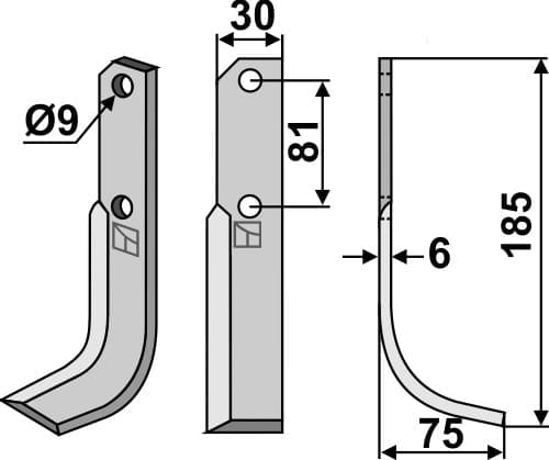 BL4801 Fräsmesser R - passend zu Bertolini S.307 / 01353362