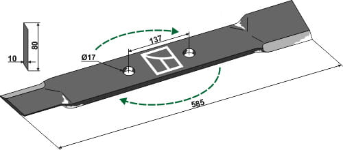 BL28111 Mähermesser R 585mm - passend zu Röll 690622