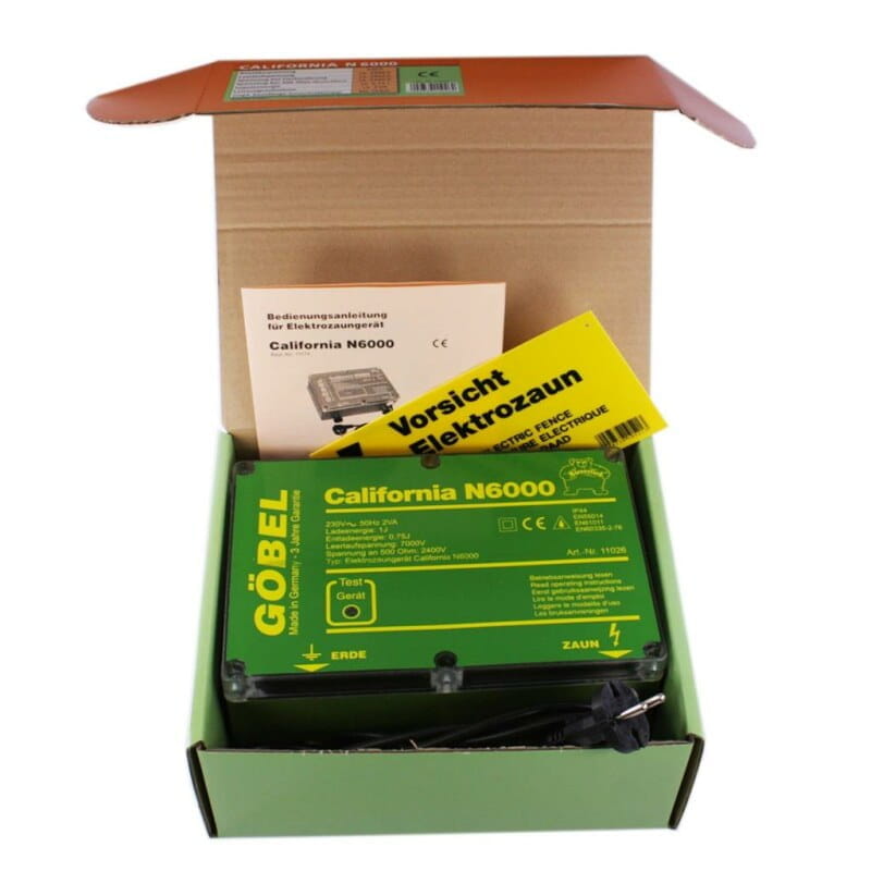 California N6000 Weidezaungerät – 230V Elektrozaungerät für bis zu 10 km Zaun
