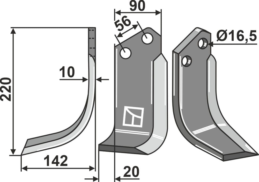 BL27755 Fräsmesser L - passend zu Maschio / Gaspardo 09400415