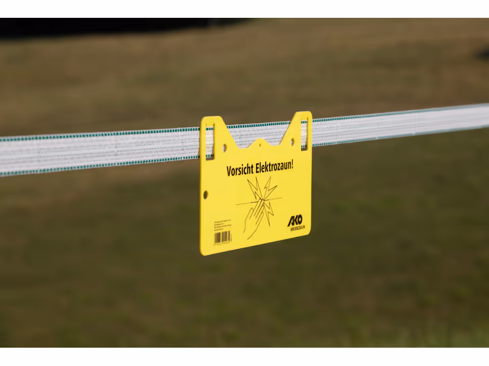 Warning sign "hook-in", printed on both sides, German