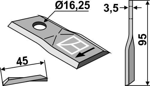 BL4365 Rotorklinge - passend zu Kuhn 56151310 / John Deere CC20501 / New Holland	766727
