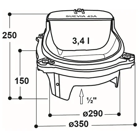 Patura Schwimmerventil Becken mit Überhitzungsschutz-Thermostat, Modell 43A - Sibiria