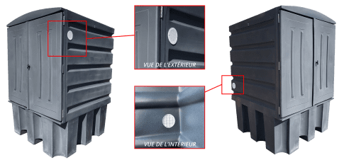 EMP  Auffangcontainer GM1 – Großvolumen 1100 Liter - unterfahrbar | Farbe: orange, mit Belüftungssystem