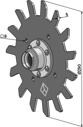 Disc furrow cleaner complete with bearing - right