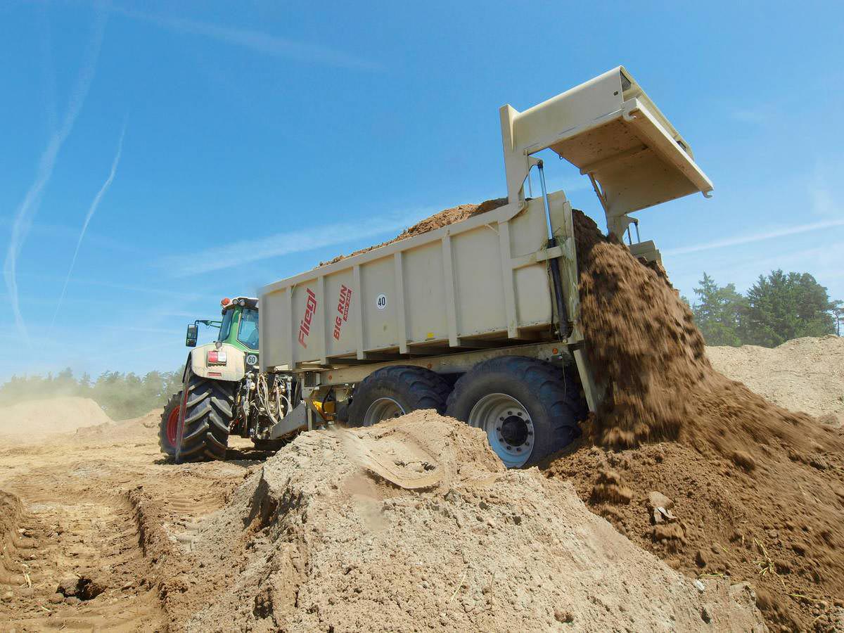Fliegl Schwergut Abschiebewagen ASW "STONE" - Straßenbau- und Erdbewegung