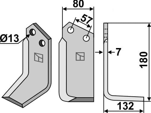 BL5250 Fräsmesser R - passend zu Howard 3901 / 63593 - Agricom