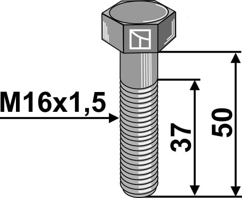 BL12995 Sechskantschraube mit Feingewinde - M16x1,5x50 12.9 - 51-1650