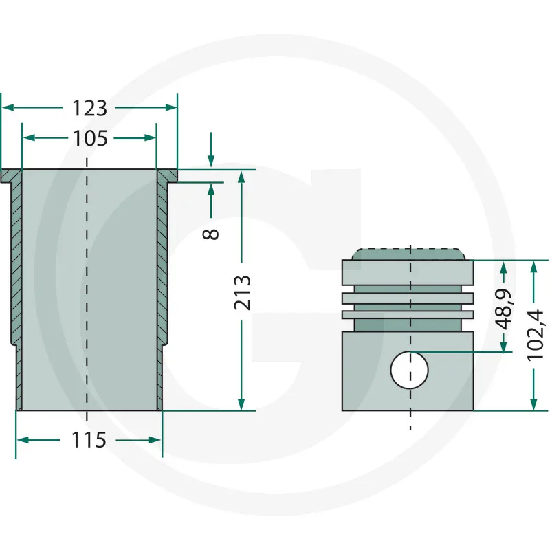 Kolbensatz komplett - passend zu Motor MWM TD 226-B3, TD 226-B4, TD 226-B6