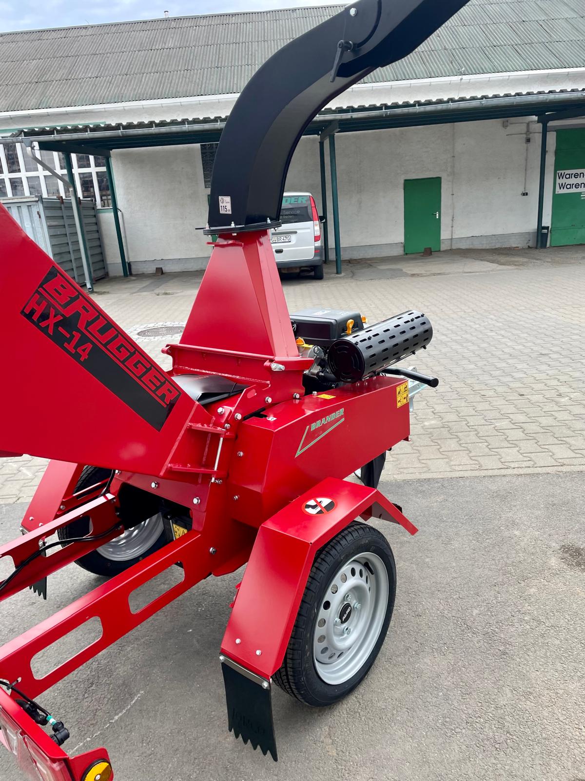 BRUGGER HX14 wood chipper with petrol engine - road legal