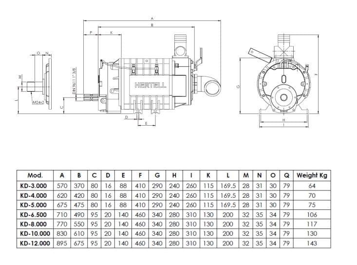 Hertell Vakuumpumpe KDP 3000 - 1KP030000, 01KP030000