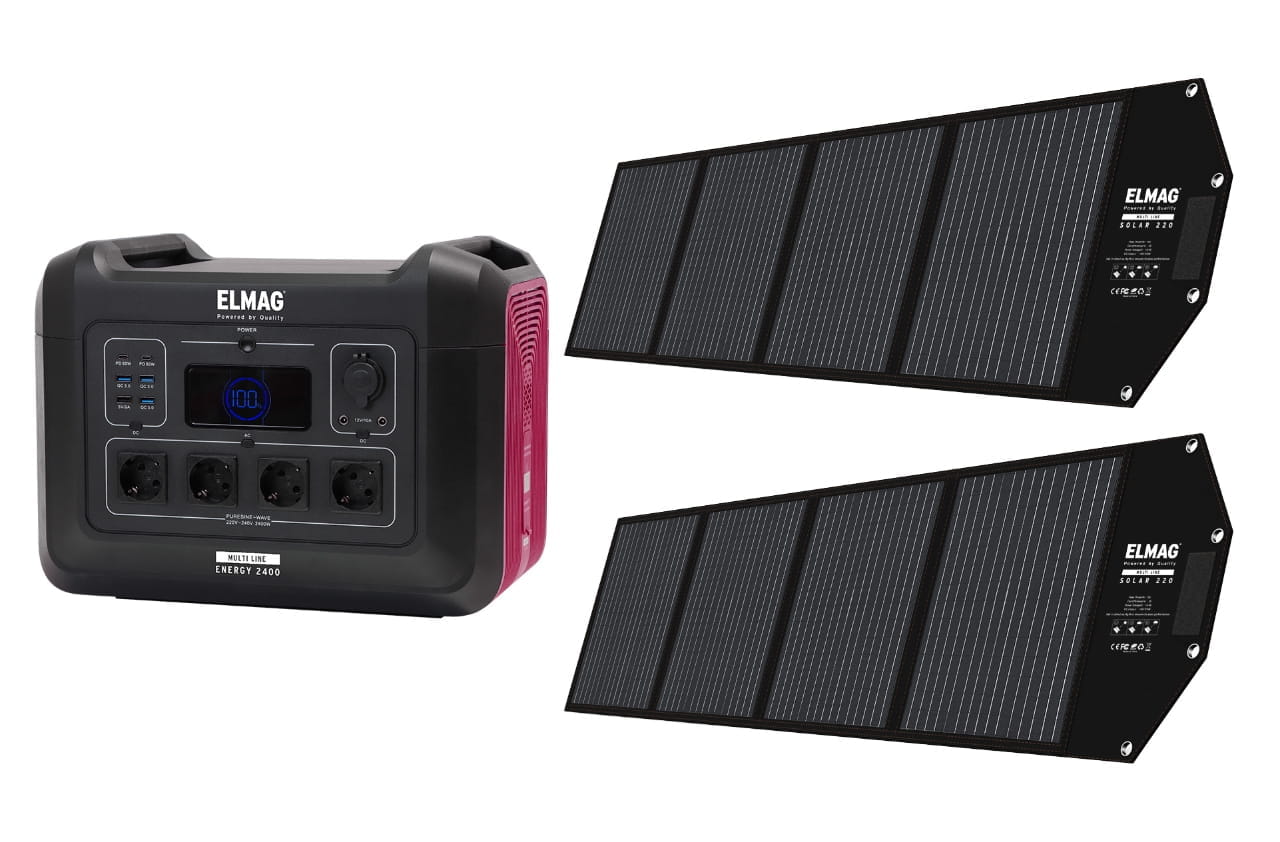 Solar generator set ENERGY 2400 + SOLAR 220 DUO 2400W, LiFEPO4 battery, 2232Wh, 2x220Wp PV panel