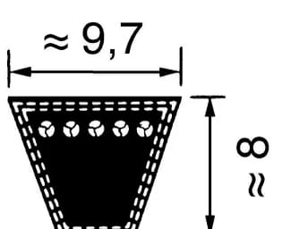 Optibelt V-belt SPZ 9.7X1512 LW