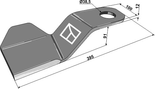 BL28032 Messer 395mm R - passend zu Spearhead SR620 / Mc Connel - 7770730