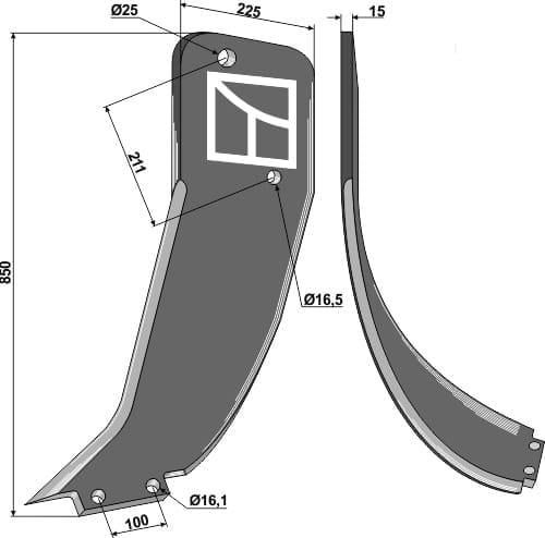 BL28711 Bison-Zinken Original-Solbjerg linke Ausführung