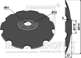 BL30067 Gezahnte Scheibe mit flachem Ansatz - Ø510