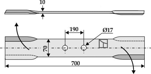 BL63-HER-04 Mähermesser 700mm - passend zu Hermes