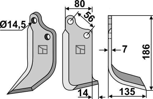 BL5546 Fräsmesser R - passend zu Maschio / Gaspardo 02108432