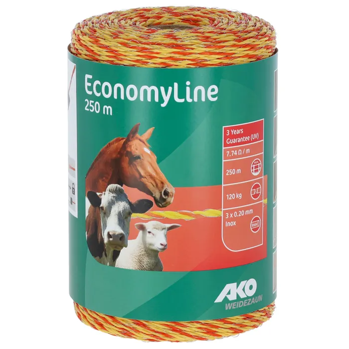 Wire EconomyLine, 250m, yellow/orange, 3 x 0.2mm stainless steel