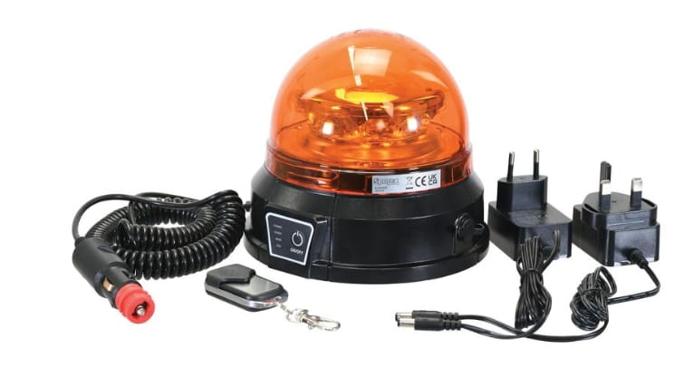 LED Rundumleuchte Akku (Gelb), Interferenz: Klasse 3, magnetisch, 100-240V, 12/24V