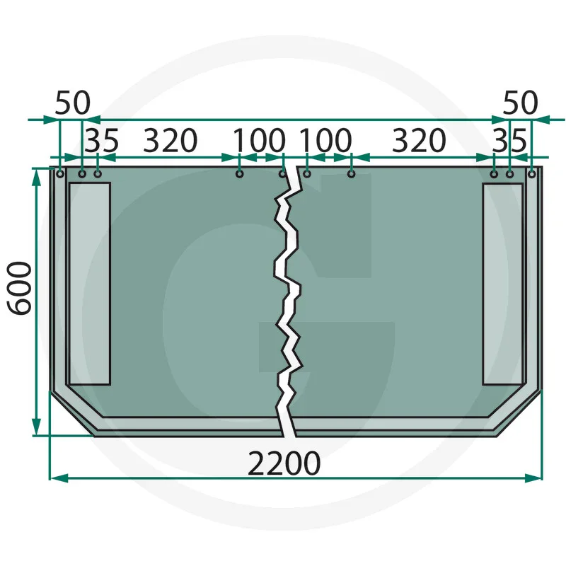 Schwadtuch 2200mm - passend zu Kuhn GA 381GT, 381GM, 381GM/10, 3501S, 3501GM, 4100TH, 4101GT, 4101GM, 4101GTH, 4311GM, 4321GM, 4501GM, 4511GM, 4521GM, 4521GTH, 6000, 6002, 6522, 6632, 7302DL, 7822, 7922, 7932, 8020, 8030, 9032