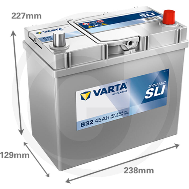Varta Batterie Blue Dynamic 12 V / 45 Ah - Starterbatterie mit Ca/Ca-Technologie, gefüllt und geladen, wartungsfrei
