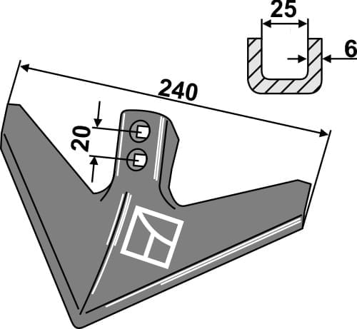 BL2417 Gänsefußschar 240mm - passend zu Bottmersdorf 250-040251