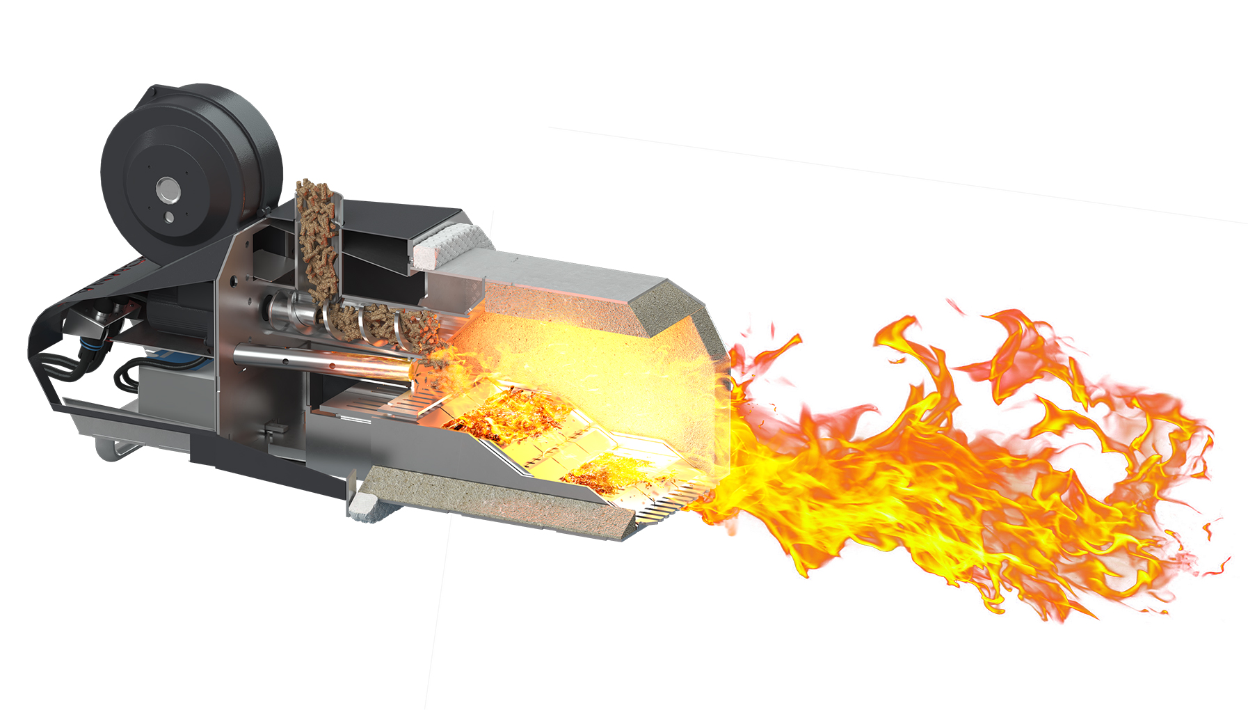 Pelletbrenner PRO 250 kW – Industrieller Hochleistungs Pelletbrenner mit 98 % Wirkungsgrad