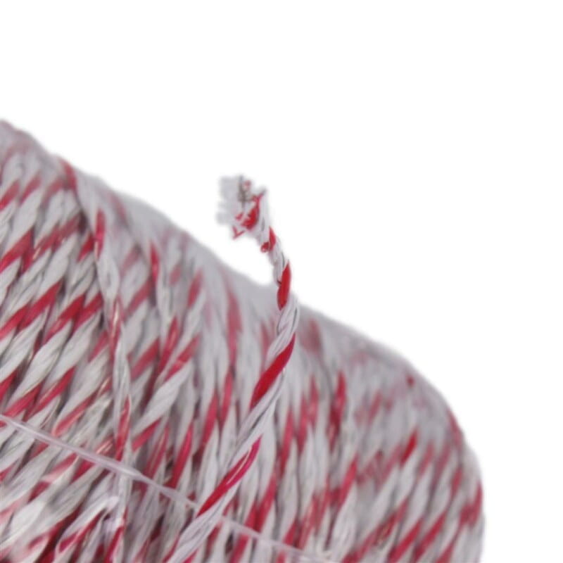 Weidelitze / Kunststofflitze weiß-rot - 2mm / 400mm