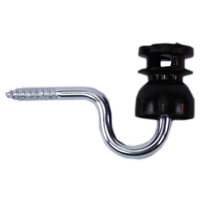 25× Schlitzisolatoren S161 für Litze & Draht – schwarz, UV-stabil, 6 mm Stütze