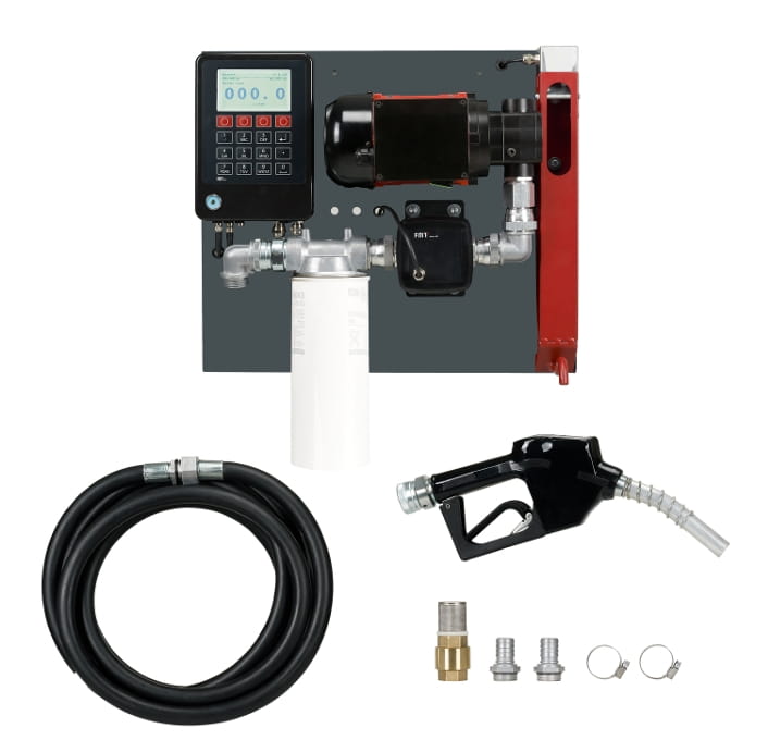 Pressol Industrie Flügelzellenpumpen Set 100 l/min mit Fluidmanagementsystem FMS & Automatik-Zapfventil ZVABD – 4 m Schlauch