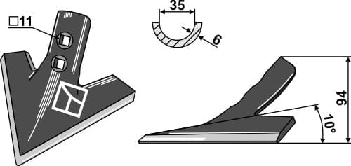 BL28643 Gänsefußschar 150mm