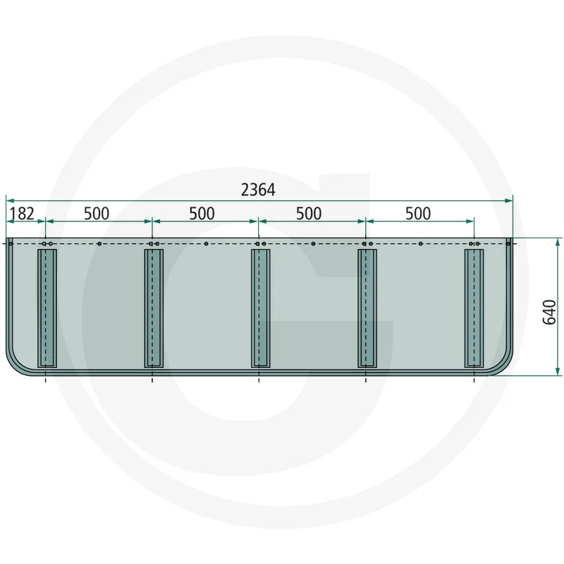 Fangtuch 2365 x 680 mm - passend zu Pöttinger  EUROTOP/TOP 650, 651 multitast, 800, 801 multitast, TOP 662, 722, 812, EUROTOP 851 multitast