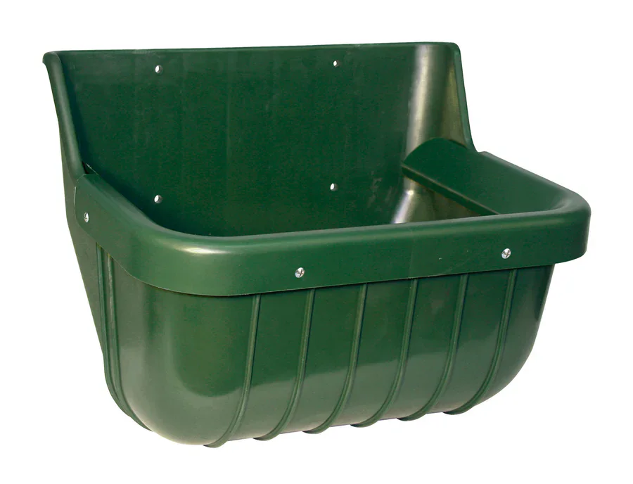 15L plastic feed trough – rectangular feed container for stable & pasture