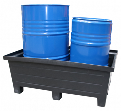 EMP Auffangwanne für 2 Fässer | 240 L mit Füßen - ohne Gitterrost