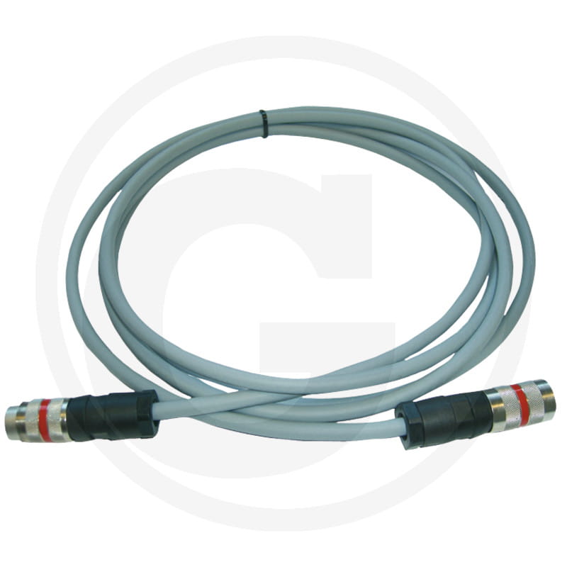 Verbindungskabel, Rundstecker, Metallstecker, Graues Kabel
