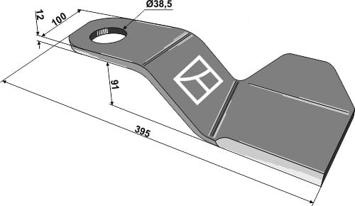 BL28031 Mähermesser L 395mm - passend zu Spearhead 7770731 / Mc Connel 7770731