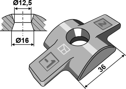 10.ST-HH-52 Zinkenhalter - passend zu Pöttinger 621333