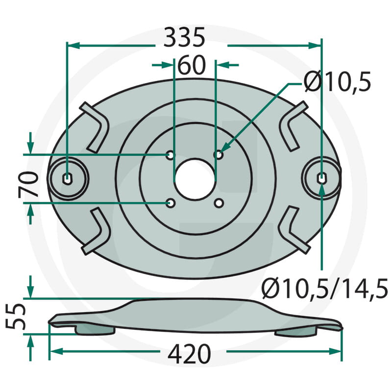 Mähscheibe - passend zu Pöttinger Novaalpin, Novacat, Novadisc
