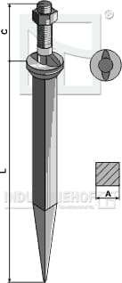BL28328 Ackereggenzinken aus Borstahl, ovaler Ansatz in Fahrtrichtung