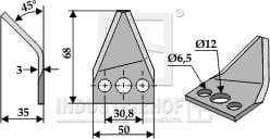 BL29624 Futtermischwagenmesser,links