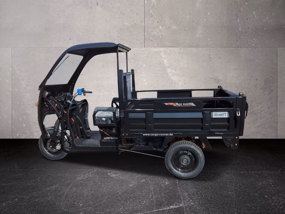 Cargo Runner Heavy Duty – Benne basculante hydraulique avec toit | 38 km/h | Charge utile de 300 kg