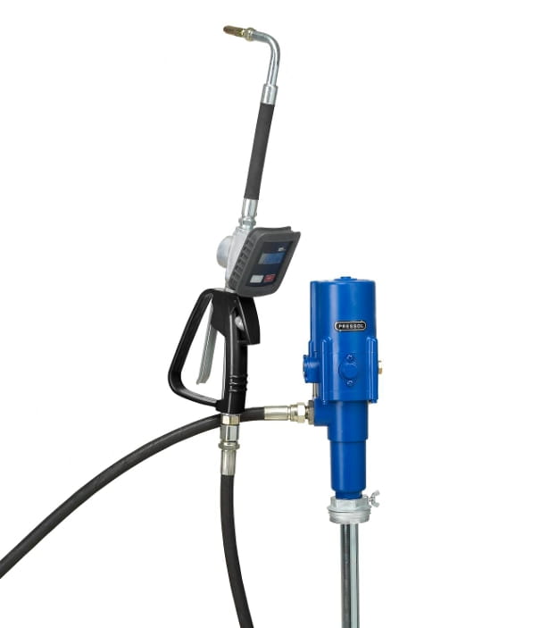 Pressol Ölsystem 3:1 für 200/220-Liter-Fässer mit Digitalzähler, Auslaufschlauch und Rectus-Verschlusskupplung