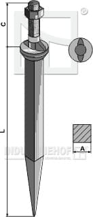 BL28293 Ackereggenzinken aus Borstahl, ovaler Ansatz in Fahrtrichtung