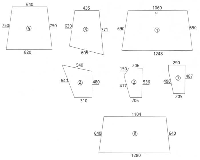 BL16947 Türscheibe oben, rechts und links