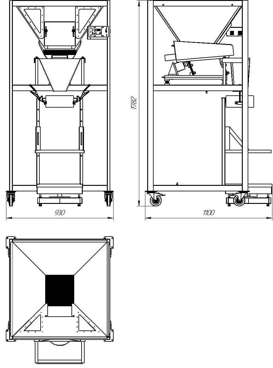 Semi-automatic bagging scale BP600 - Container capacity 125L / 230V